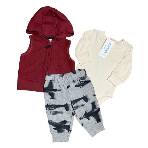 Carter's Other - Carter's Baby Boy Infant Jet 3 piece Vest Matching Set 18 Month’s NEW